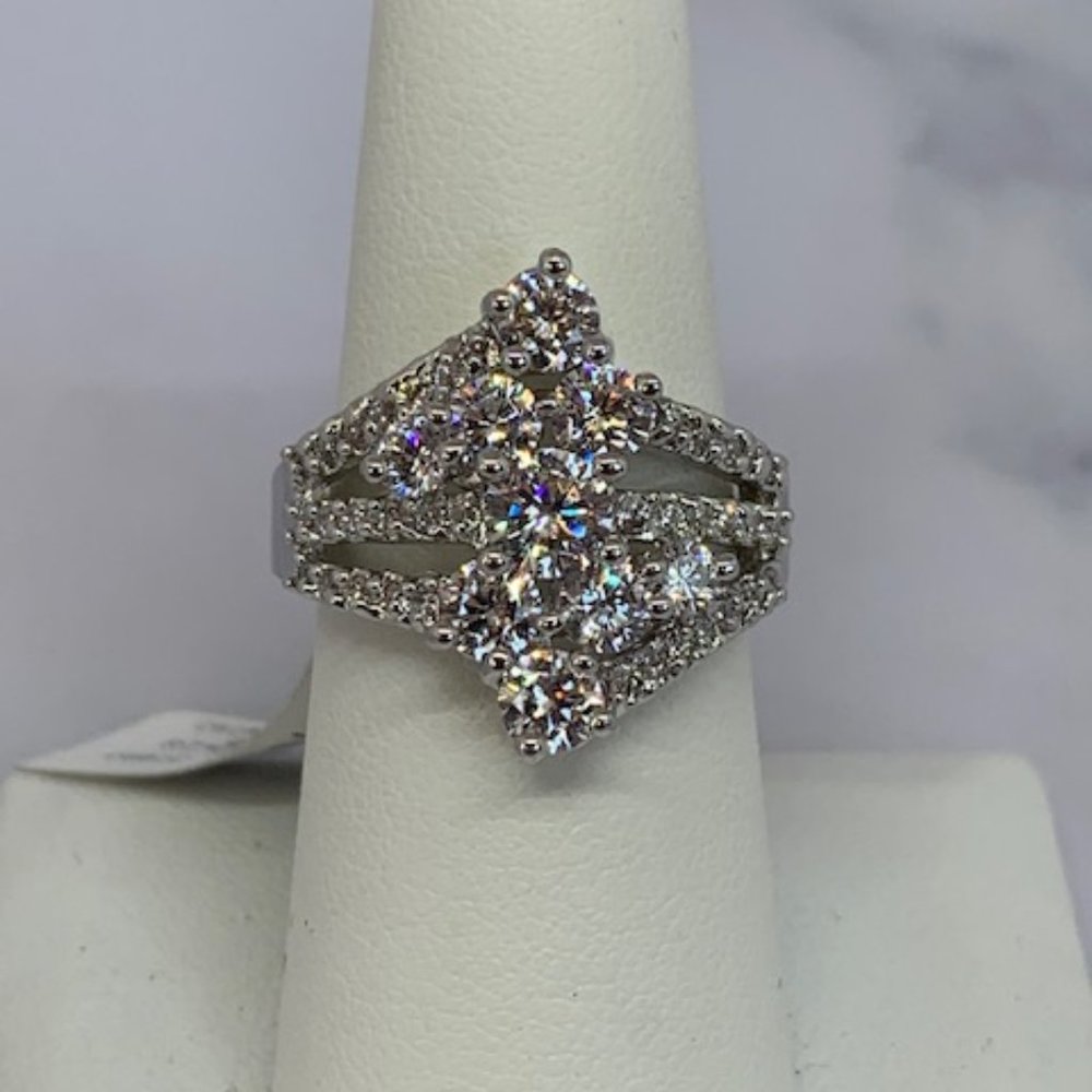RS Covenant Sparkling Multi Clear Cluster CZ Ring